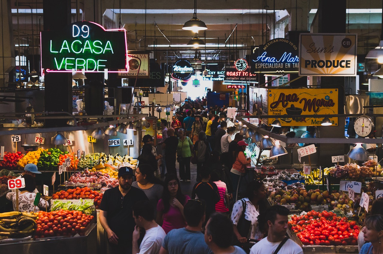 on a busy market